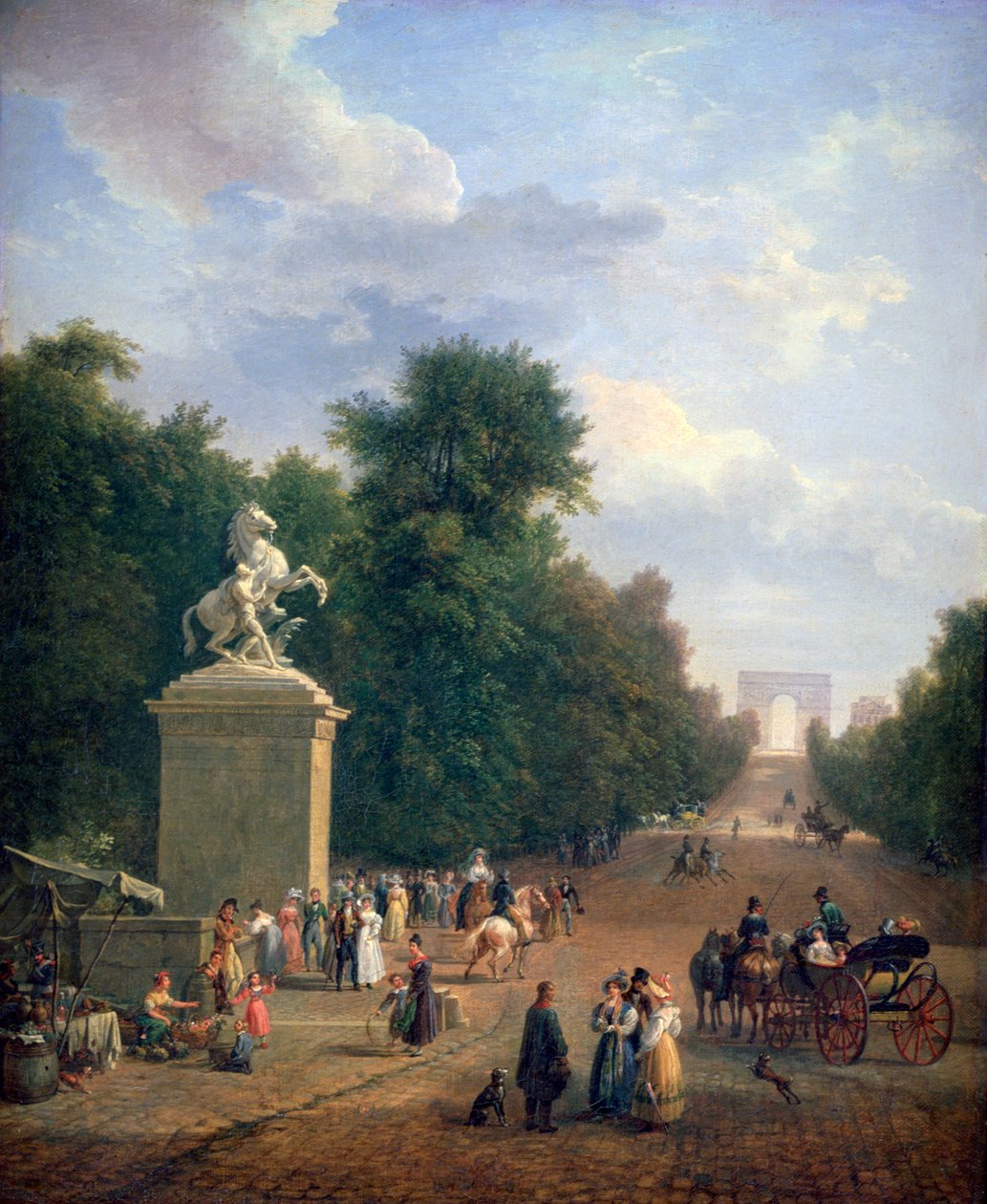 Vchod do Champs-Élysées, c1804-1836 od Eustache Francois Duval