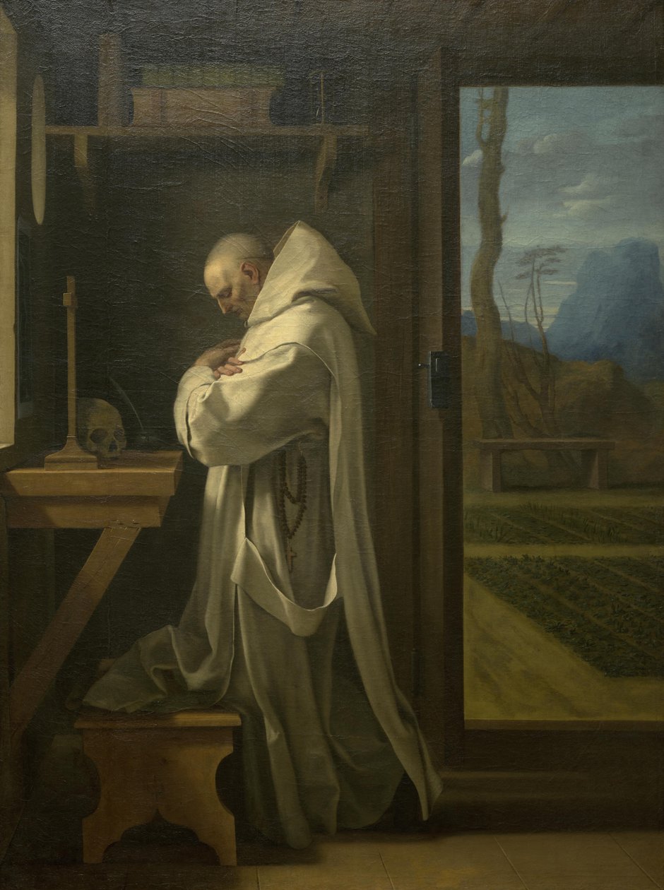 Svatý Bruno v modlitbě od Eustache Le Sueur