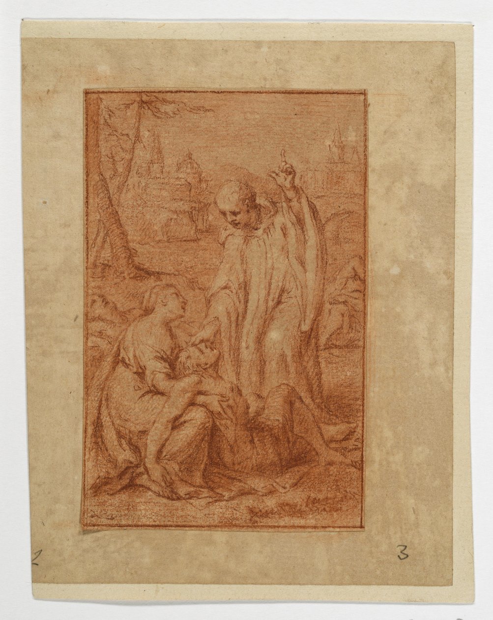 Ein Heiliger heilt einen Kranken oder erweckt einen Toten (?) od Eustache Le Sueur