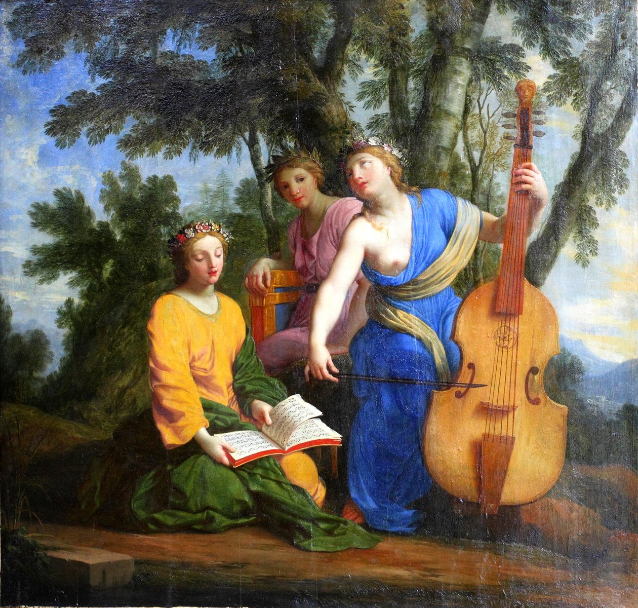 Francouzsky: Melpomène, Érato et Polymnie Melpomene, Erato a Polyhymnia od Eustache Le Sueur