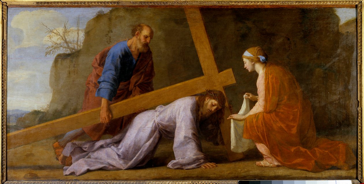 Ježíš nese svůj kříž (nesoucí kříž nebo křížovou cestu), kolem 1651 (olej na plátně) od Eustache Le Sueur