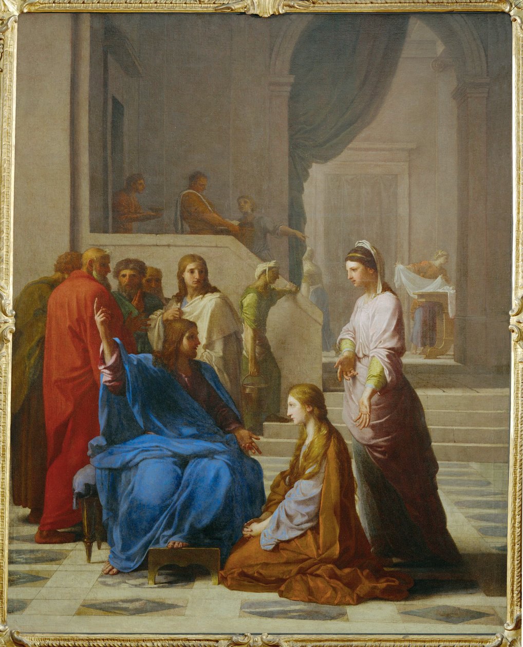 Ježíš v domě Marty a Marie (malba na plátně) od Eustache Le Sueur
