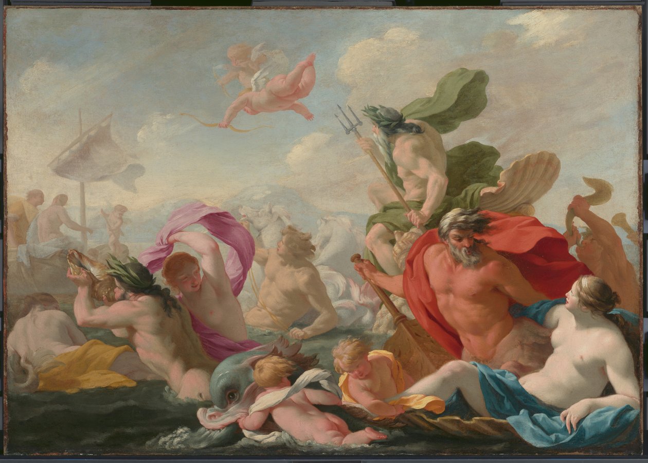 Meeresgötter huldigen der Liebe od Eustache Le Sueur