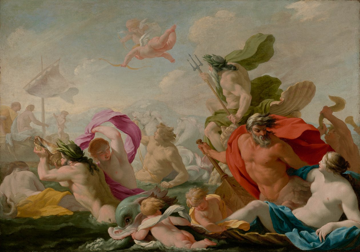 Marine Gods Paying Hold to Love, c.1636-8 od Eustache Le Sueur