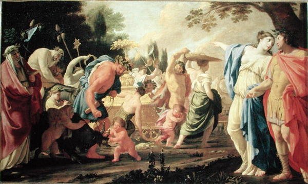 Poliphilus při triumfu Bakcha, 1637-38 od Eustache Le Sueur