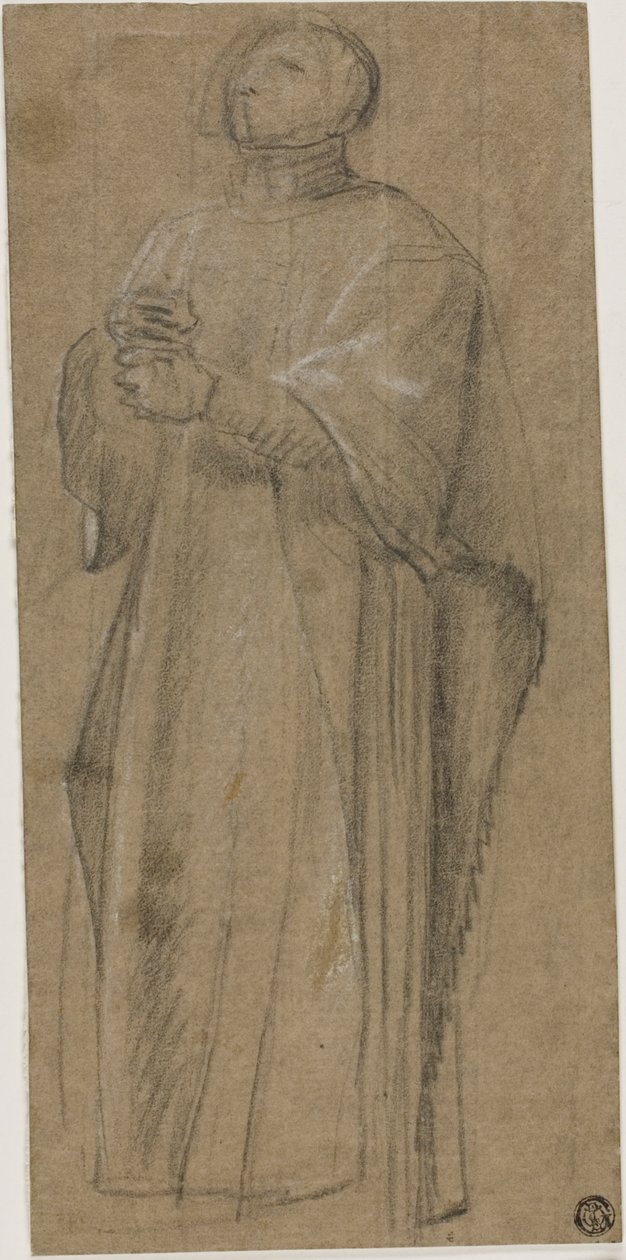Studie pro kněze nesoucího kružítko od Eustache Le Sueur