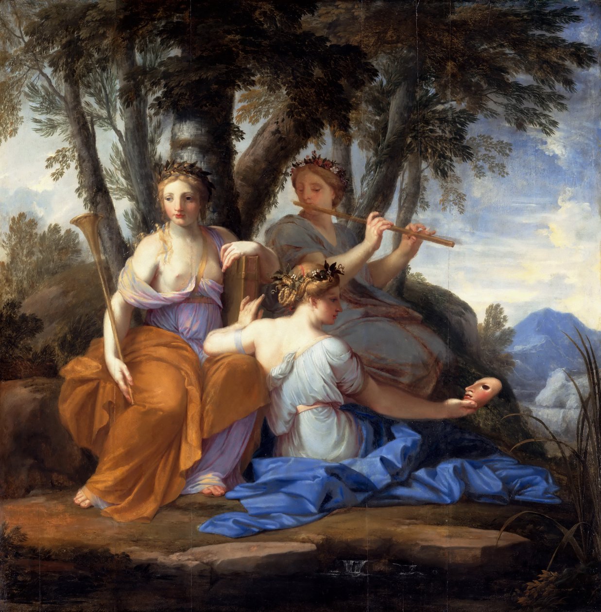 Múzy Clio, Euterpe a Thalia od Eustache Le Sueur