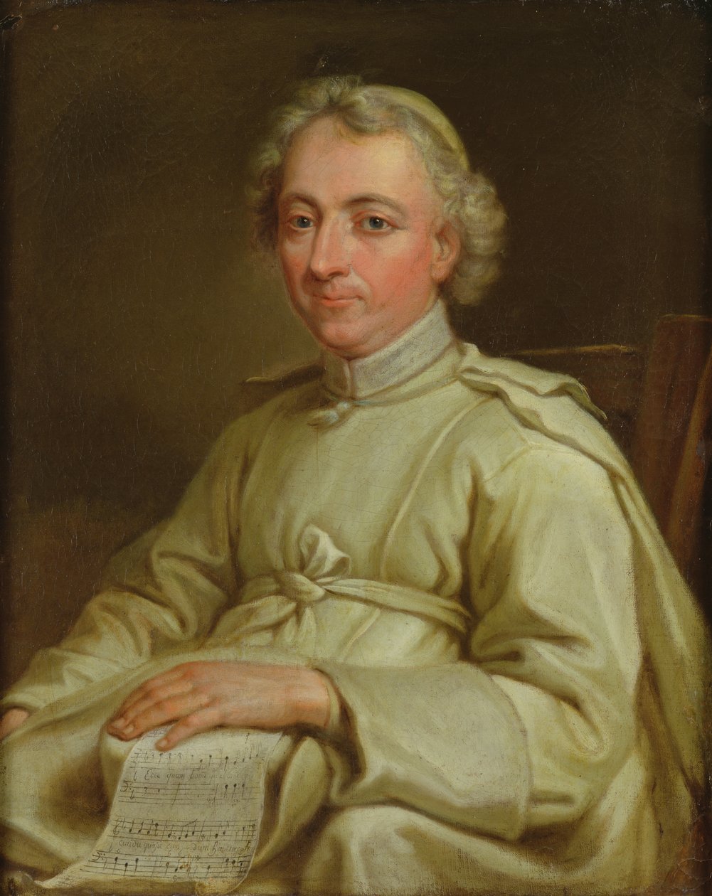 Portrét Canon drží výsledkovou listinu od Eustache Restout
