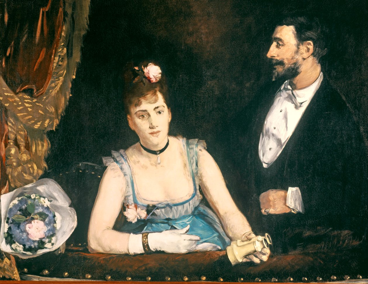 Lóže v divadle Italů, 1874 od Eva Gonzalès