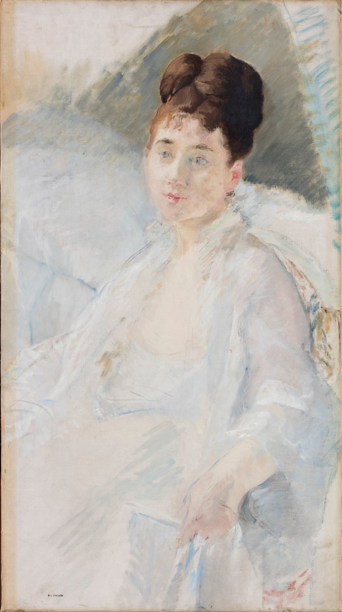 Rekonvalescent. Portrét ženy v bílém, 1877-1878. od Eva Gonzalès