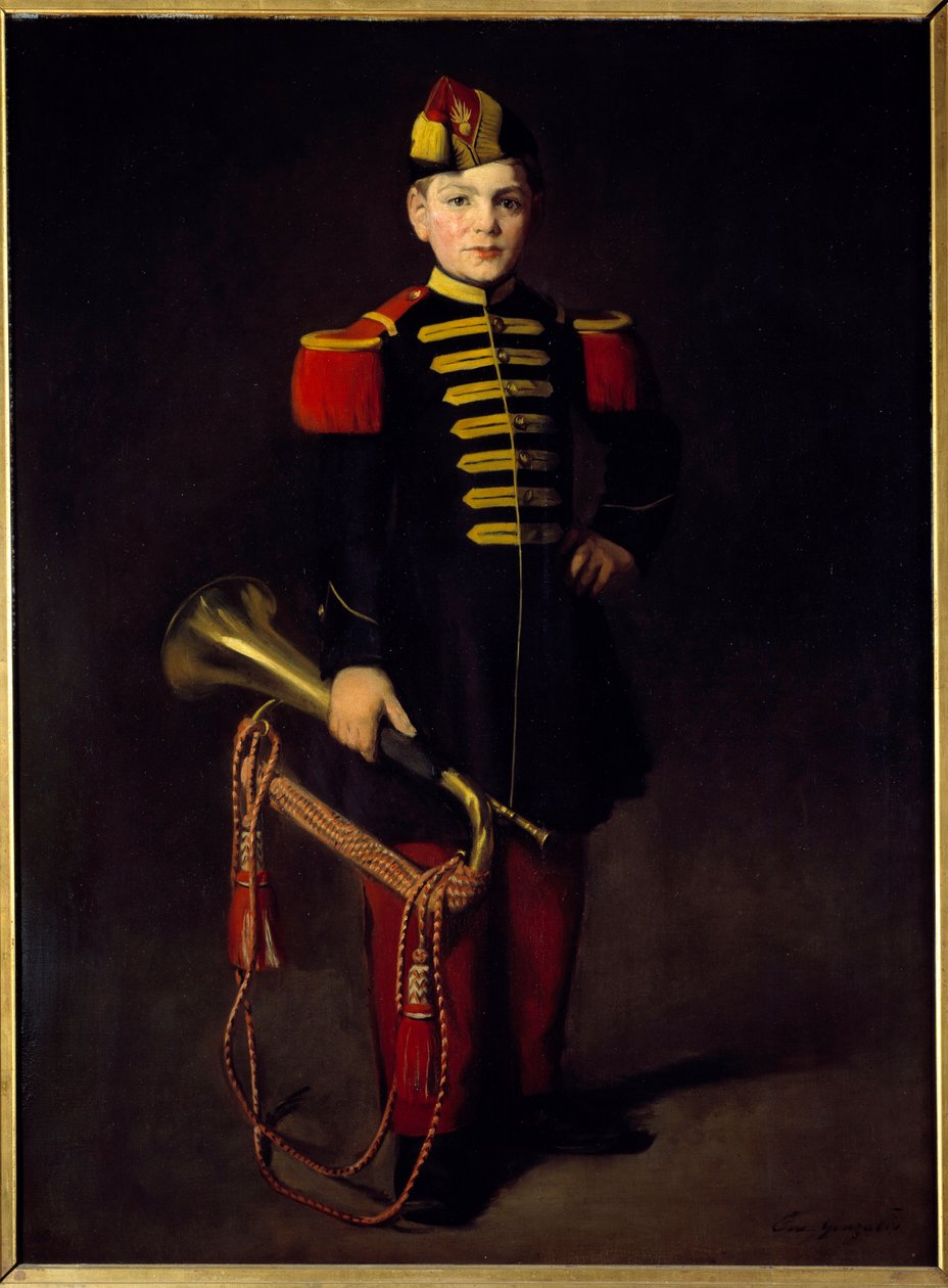 Vojsko dítě (s trubkou). Obraz Evy Gonzalesové (1849-1883) od Eva Gonzalès