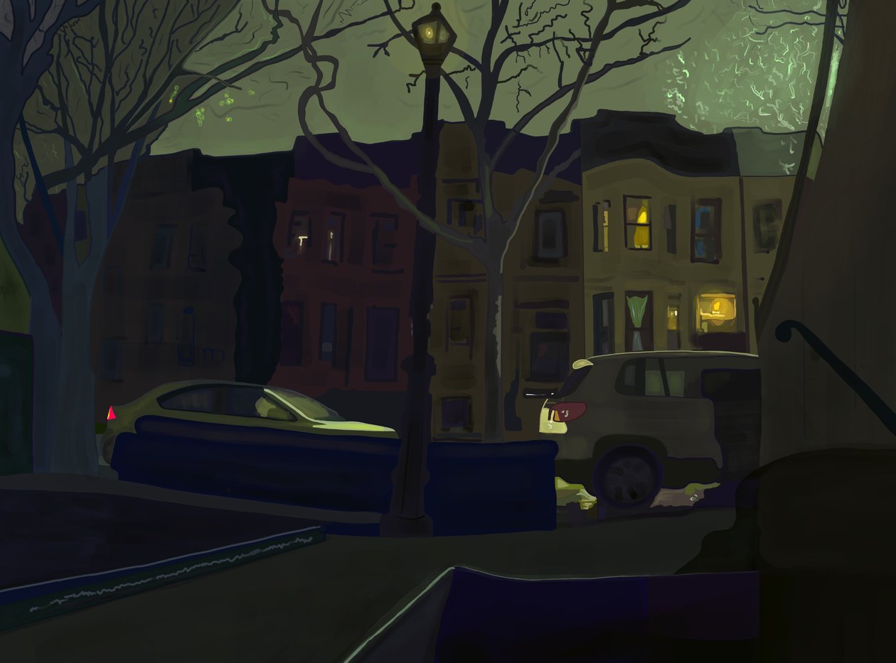 6:00 Jižní strana ulice, Prospect Park (digitální umění) od Evan Sklar