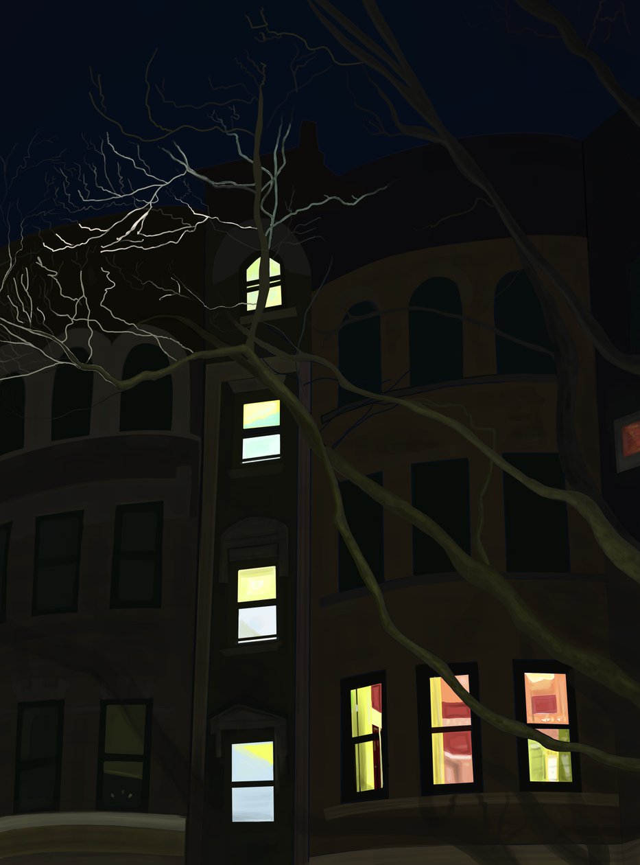 8Th Avenue At Night (digitální umění) od Evan Sklar