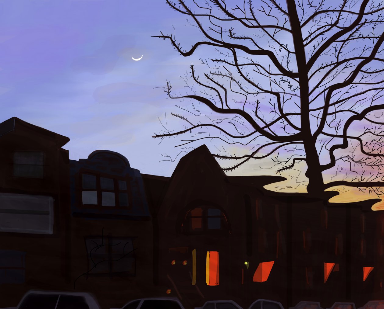 9th Street, Brooklyn, 2016 (ručně kresleno na iPadu tužkou Apple) od Evan Sklar