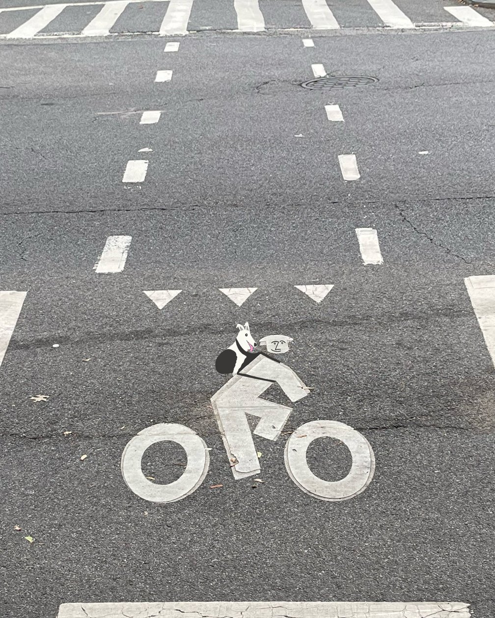Značení cyklistických pruhů na ulici (digitální umění) od Evan Sklar