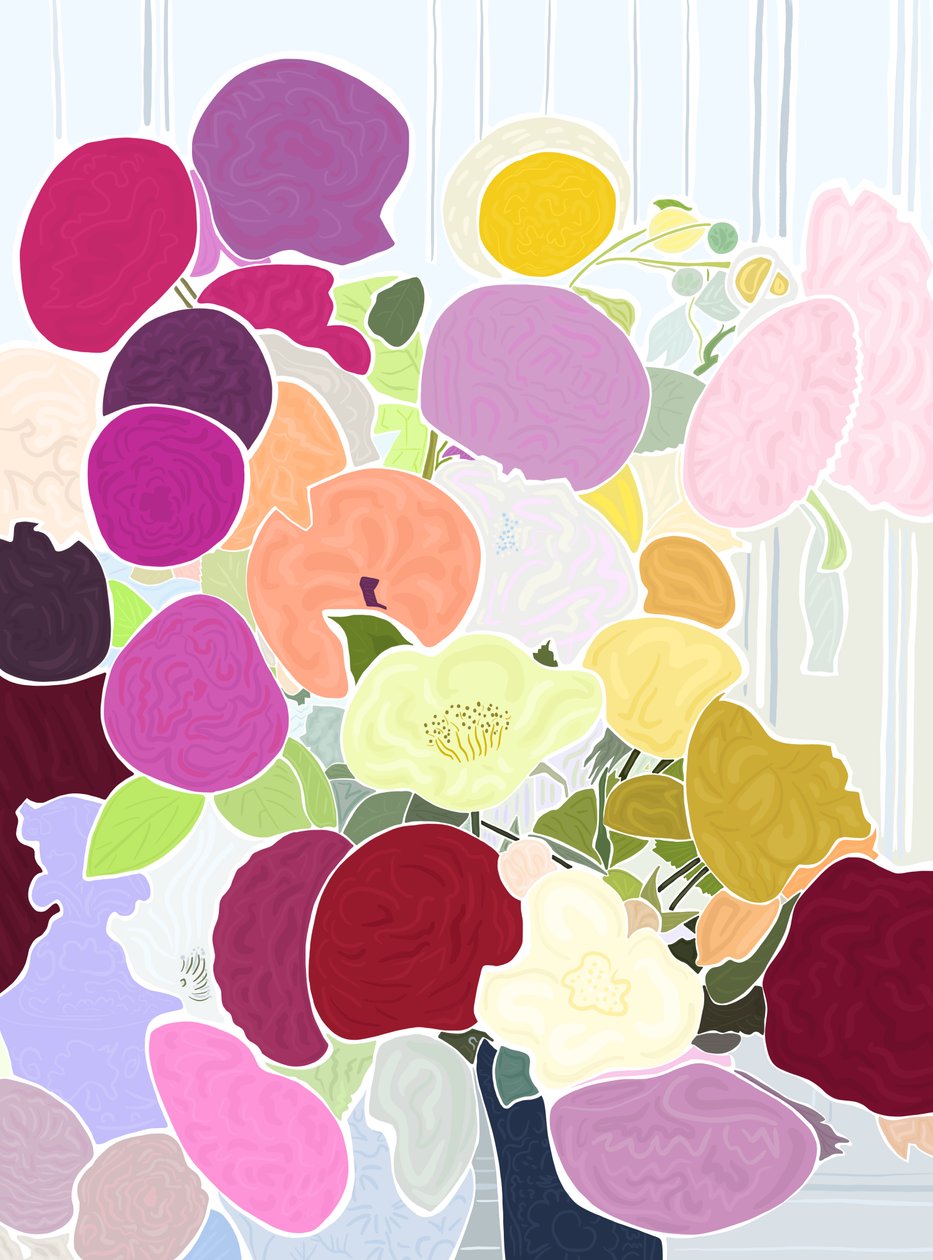 Kytice květin, 2025 (digitální umění) od Evan Sklar