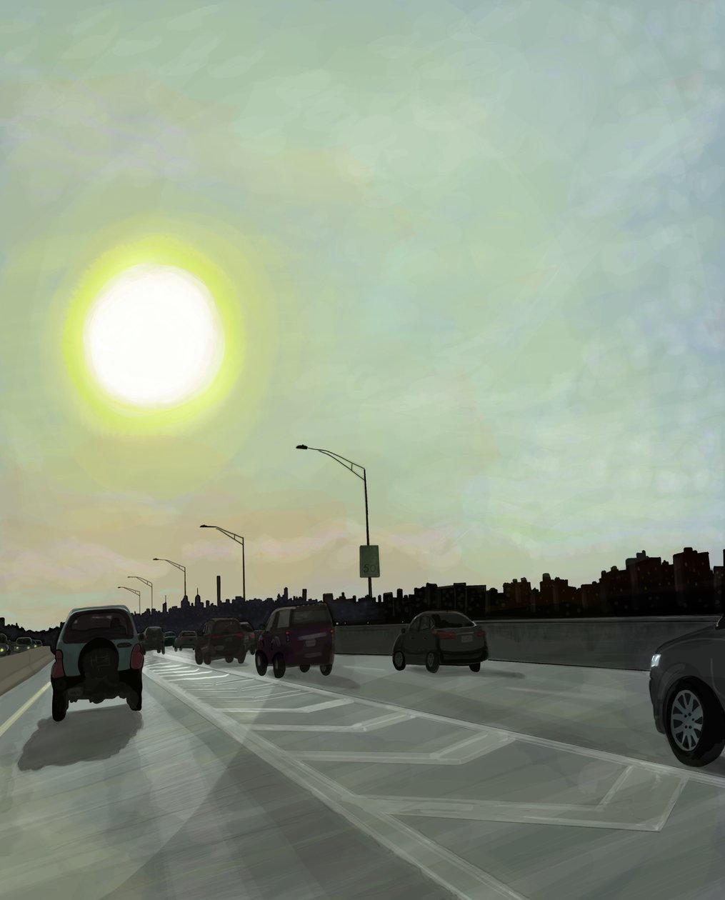 Bruckner Expressway , Brooklyn (digitální umění) od Evan Sklar