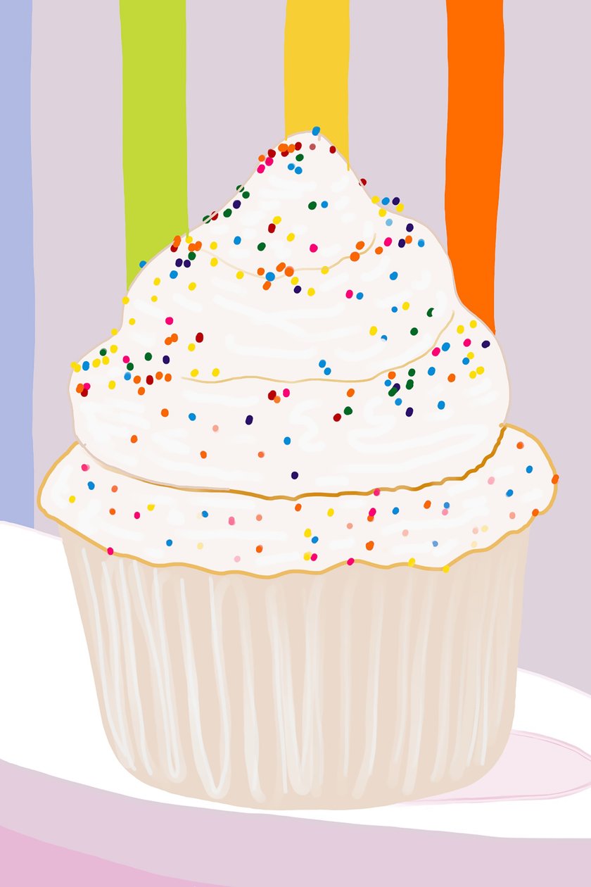 Cupcake s vanilkovou polevou a posypem, Brooklyn (digitální umění) od Evan Sklar