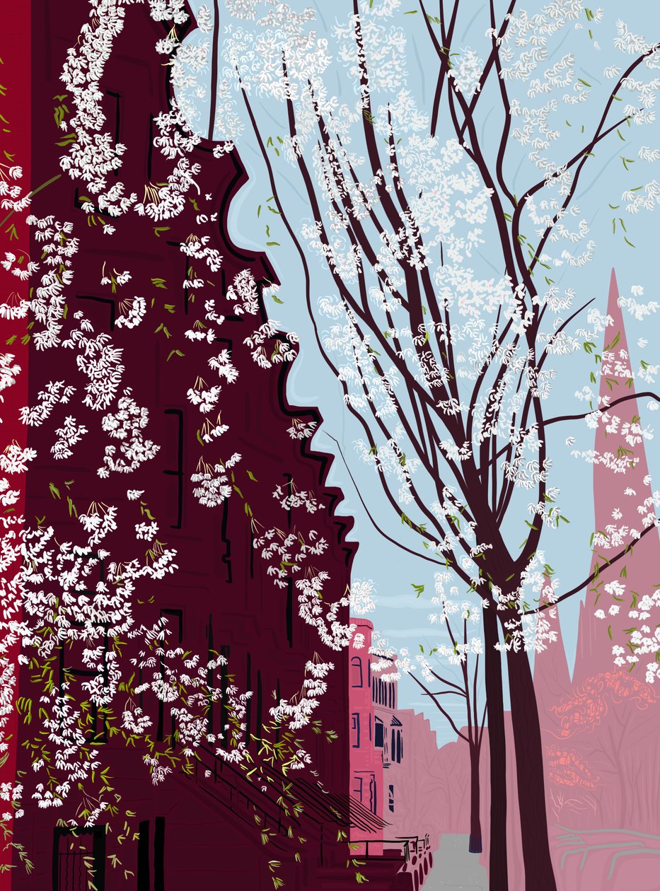 Garfield Place, Spring, Brooklyn, cca 2020-24 (digitální umění) od Evan Sklar