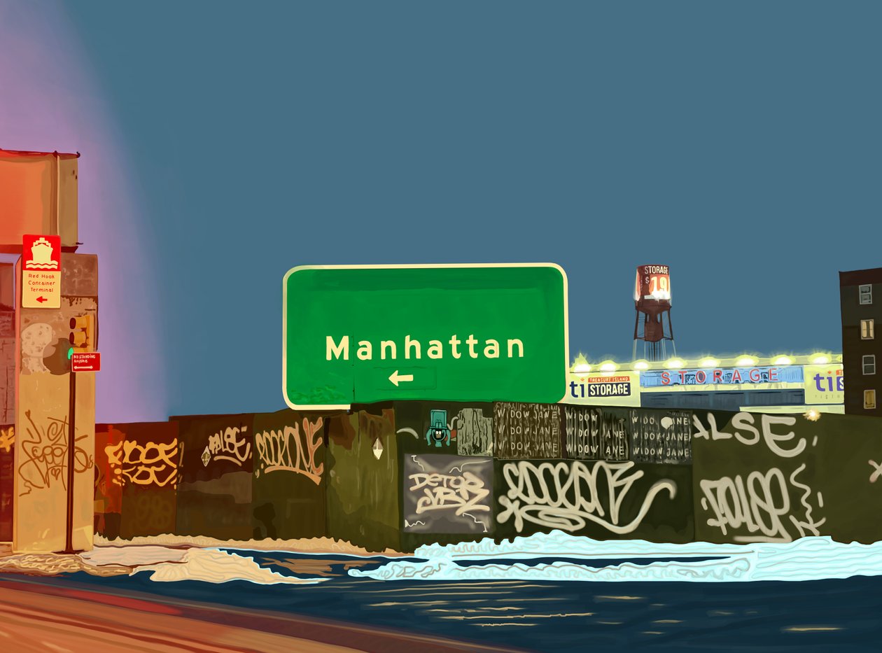 Hamilton Avenue Exit, Brooklyn (digitální umění) od Evan Sklar