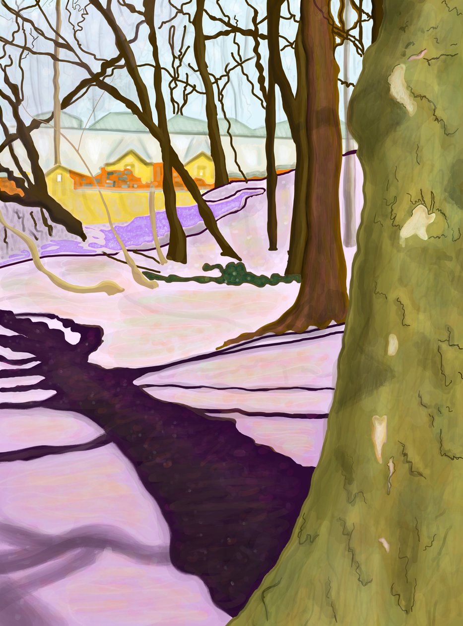 Kopec s krokusy, Prospect Park (digitální umění) od Evan Sklar