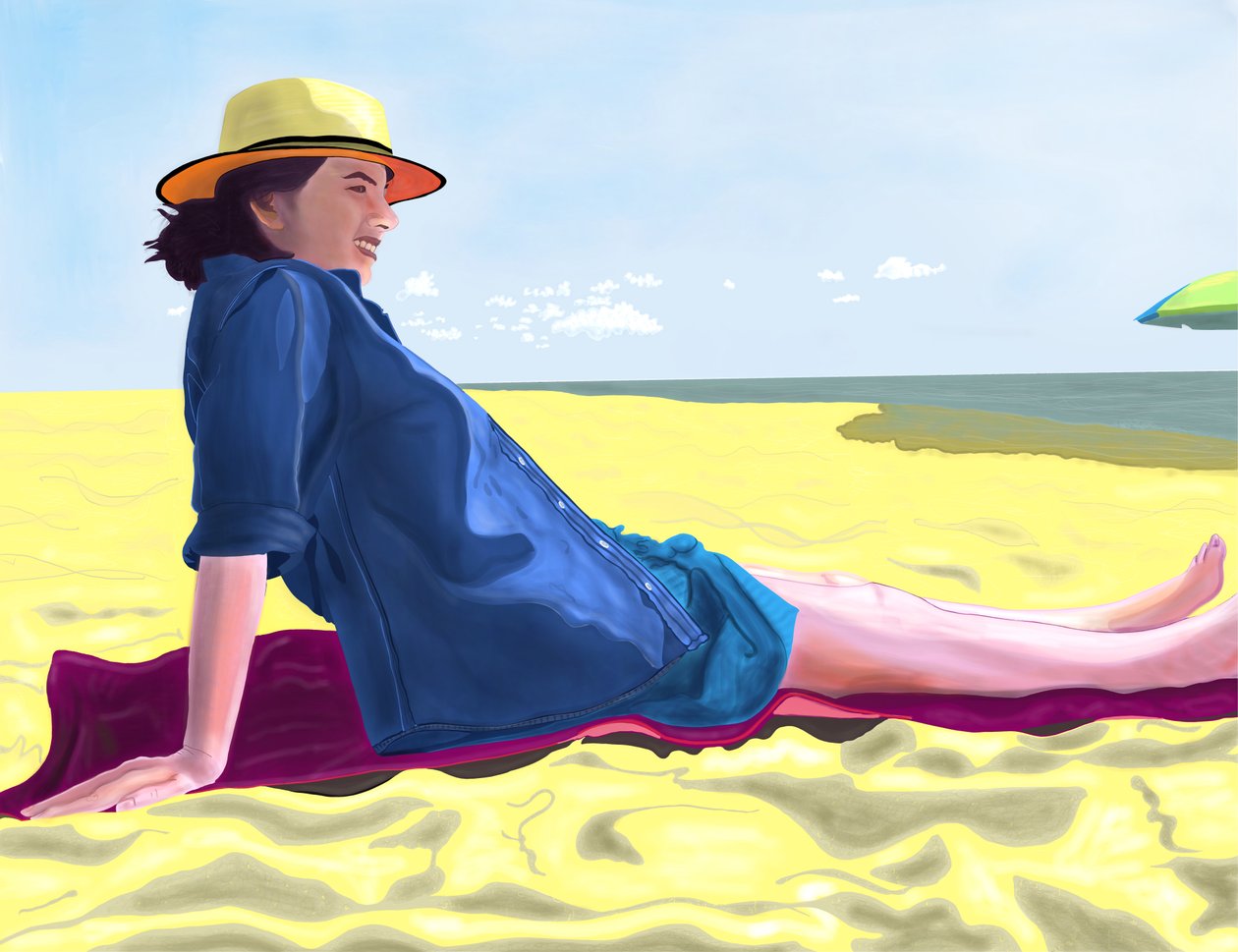 Michelle At Rockaway Beach, Brooklyn (digitální umění) od Evan Sklar