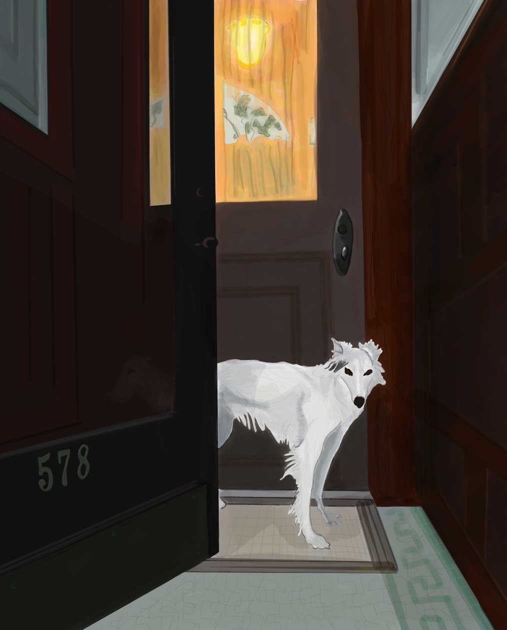 Minnie v předsíni , Brooklyn (digitální umění) od Evan Sklar