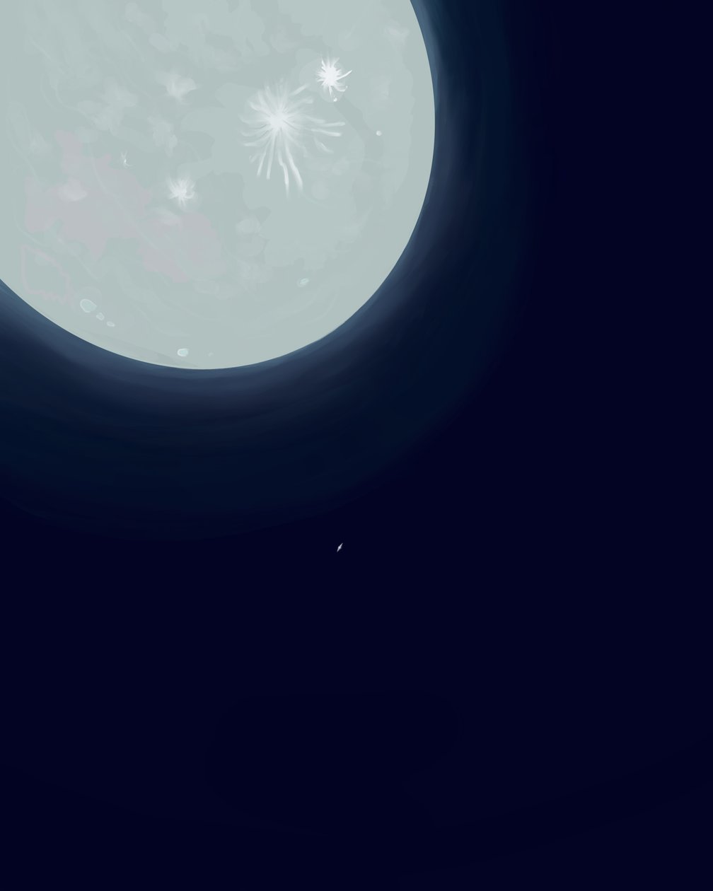 Měsíc a Saturn, cca 2020-24 (digitální umění) od Evan Sklar