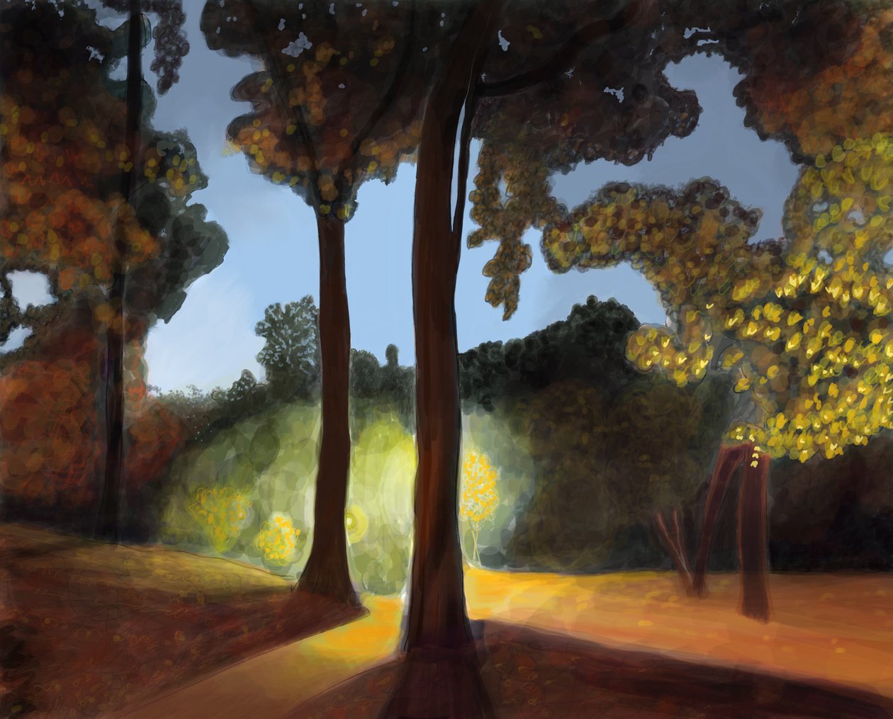 Prospect Park, První světlo (digitální umění) od Evan Sklar