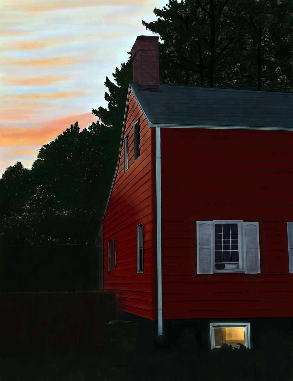 Červený dům v Beacconu, NY, Dawn (digitální umění) od Evan Sklar