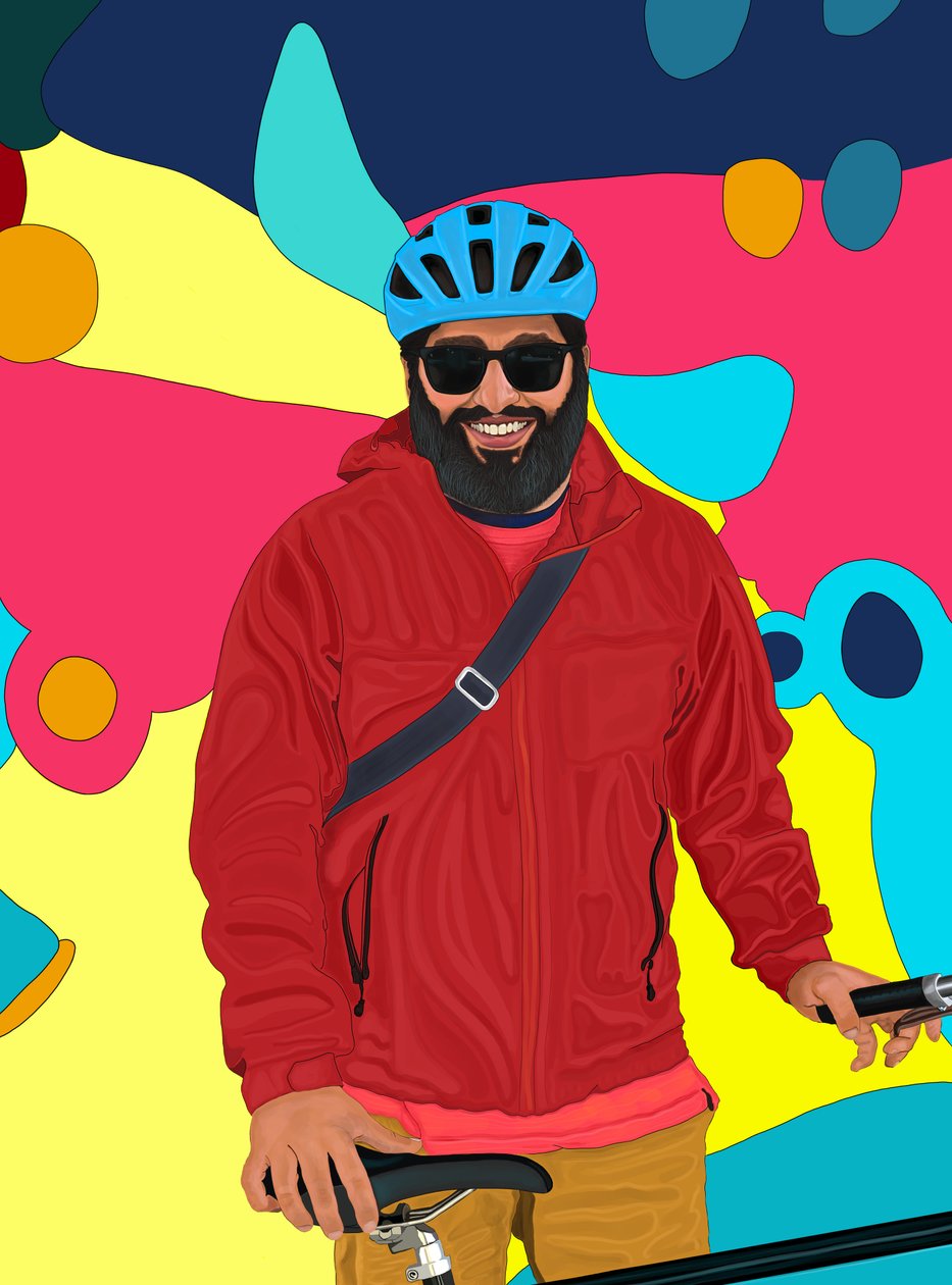 Rizwan Smiling (digitální umění) od Evan Sklar