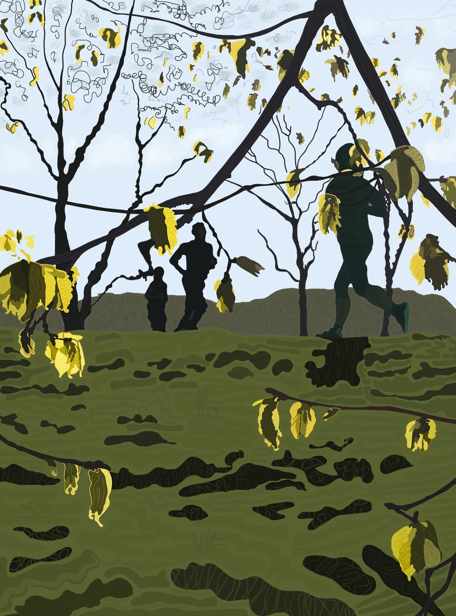 Běžci, Prospect Park (digitální umění) od Evan Sklar