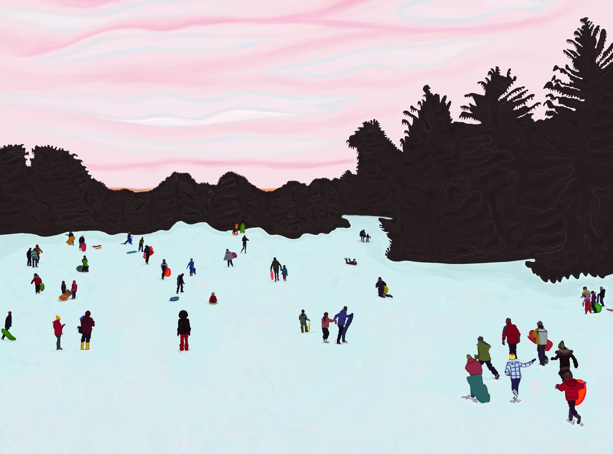 Sáňkování, Prospect Park (digitální umění) od Evan Sklar