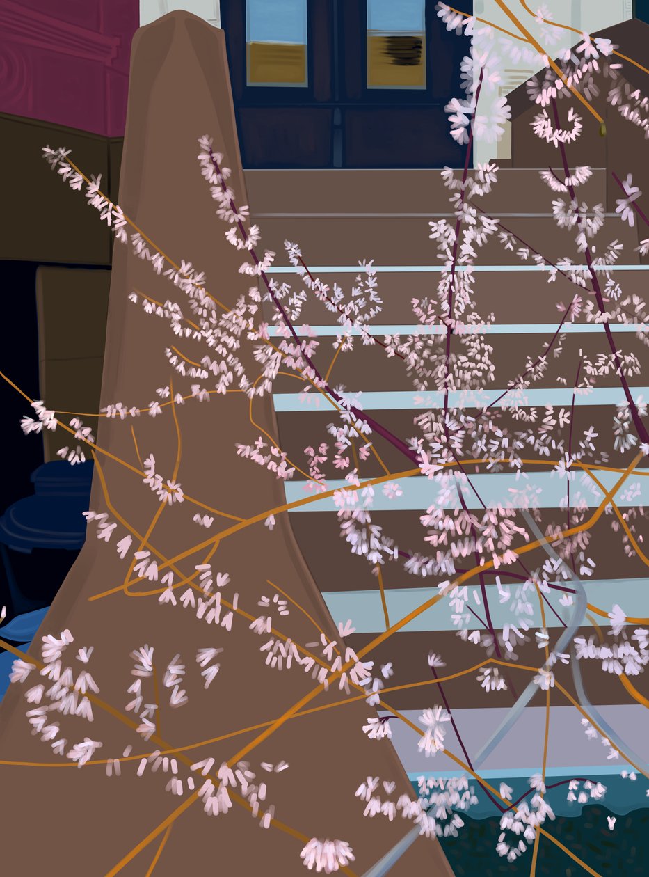 Stoop and Blooms, 2025 (digitální umění) od Evan Sklar