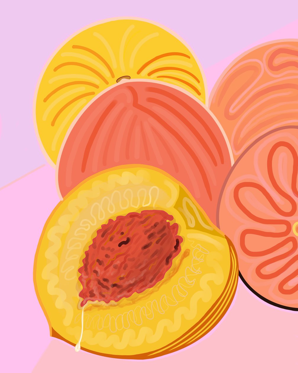 Wet Peach, Brooklyn (digitální umění) od Evan Sklar