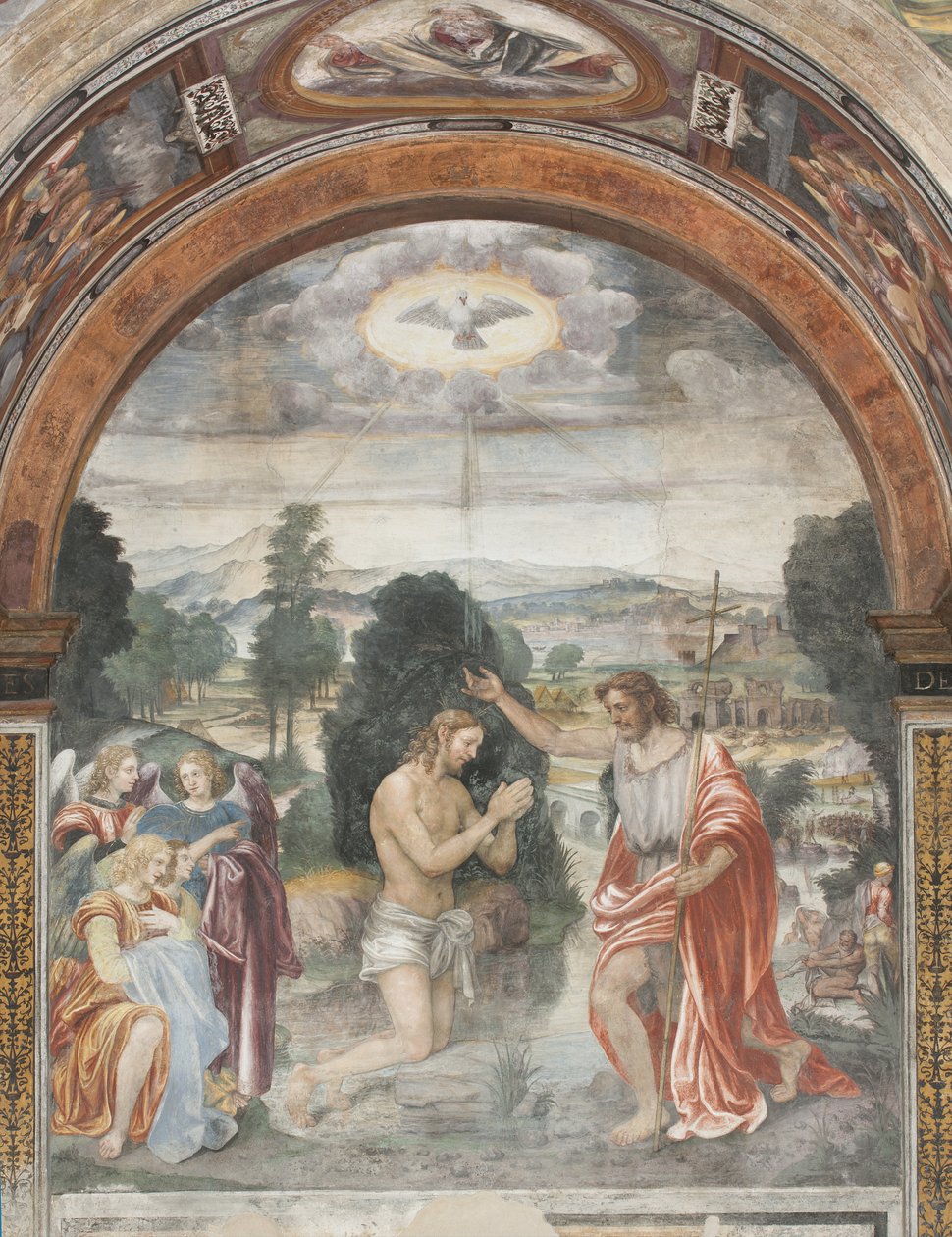 Kristův křest od Evangelista and Arcimboldi Luini