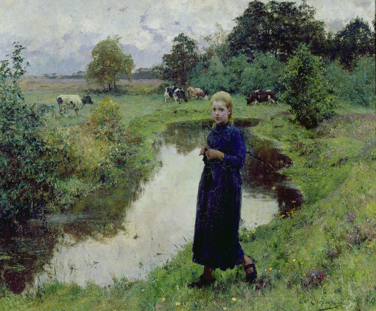 Mladá dívka v polích, od Evariste Carpentier