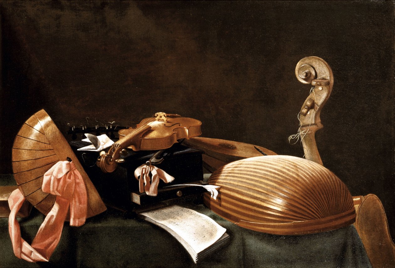 Zátiší s hudebními nástroji, c. 1650 od Evaristo Baschenis