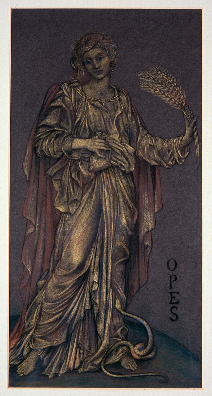 Dokončená studie pro Opes (křída) od Evelyn De Morgan