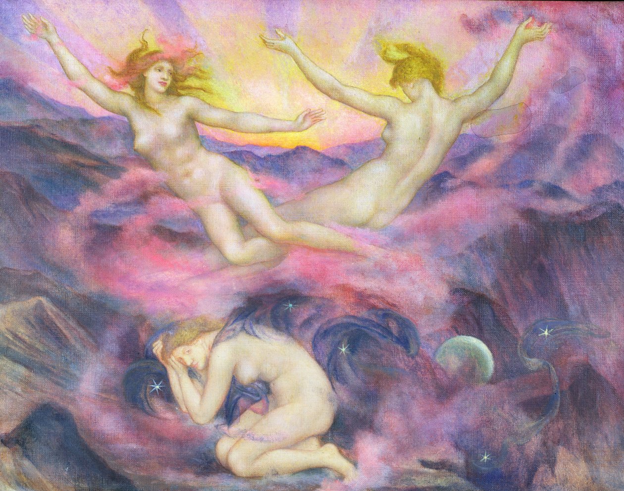 Noc a svítání od Evelyn De Morgan
