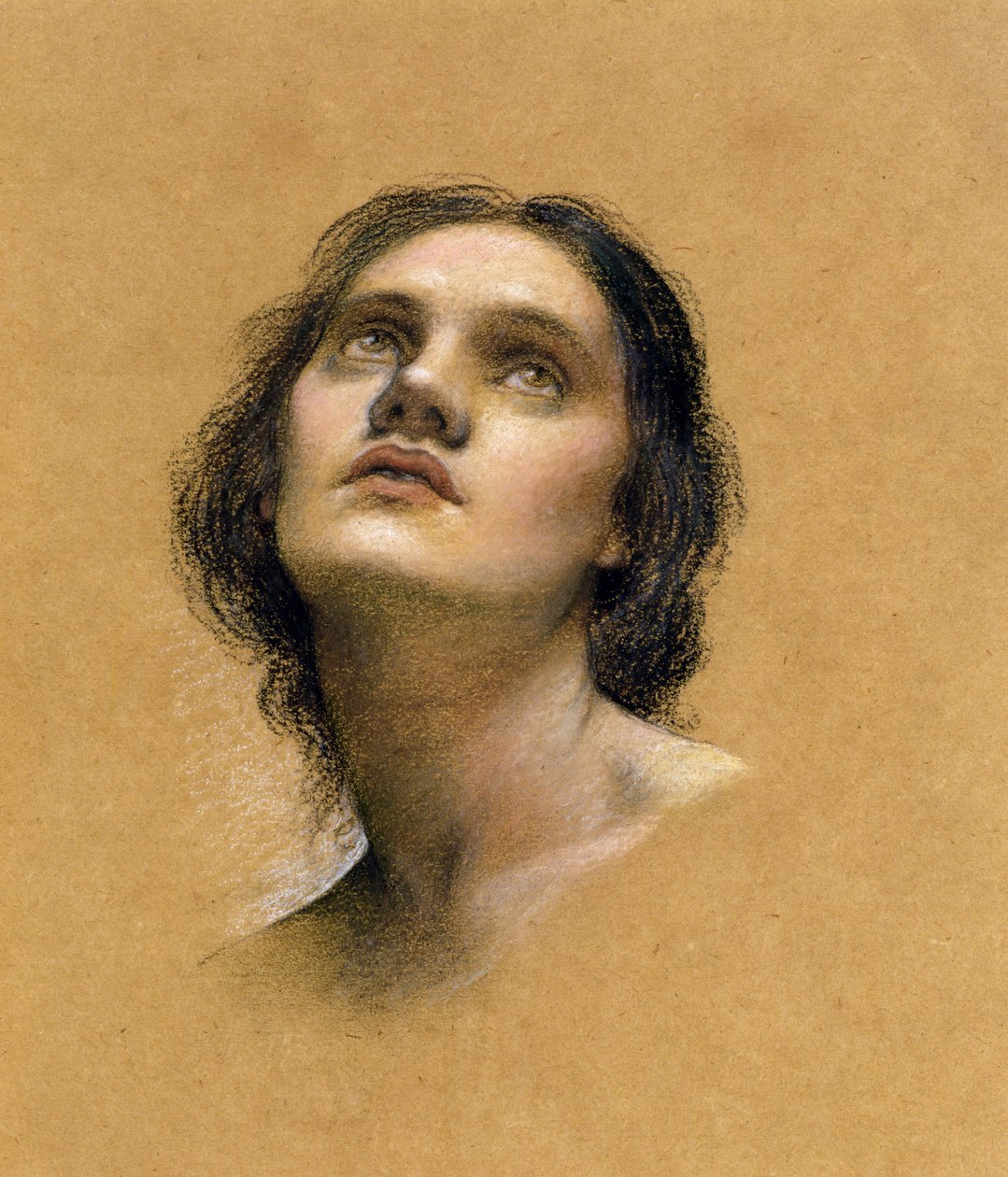 Studie hlavy (pastel na papíře) od Evelyn De Morgan