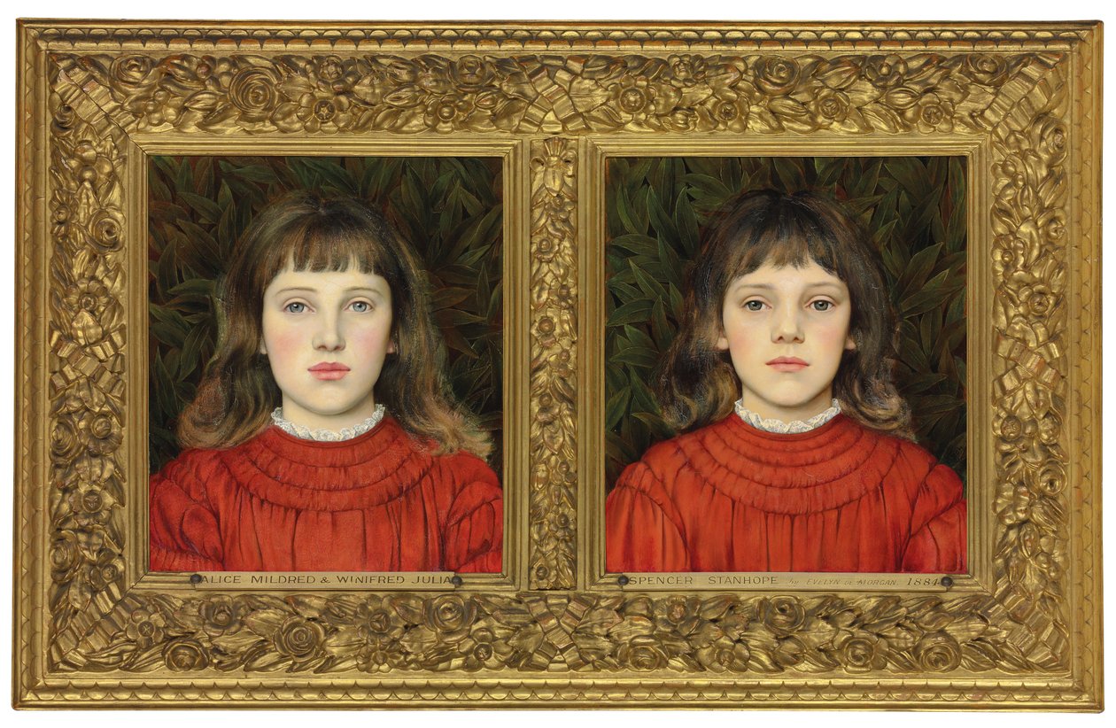 Portréty Alice Mildred a Winifred Julia Spencer Stanhope, 1884 od Evelyn De Morgan