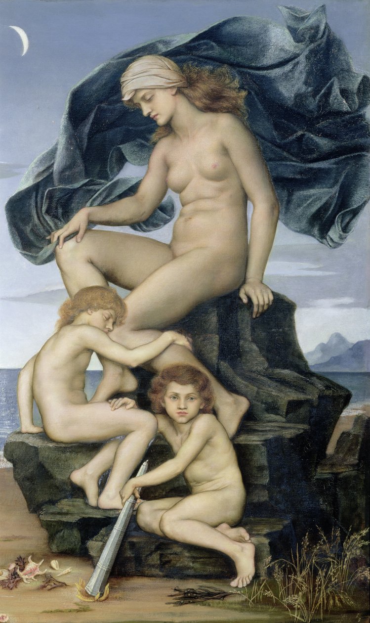 Spánek a smrt, děti noci, 1883 od Evelyn De Morgan