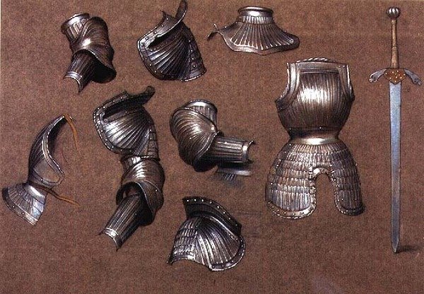 Study of Armour, č. 2 (křída) od Evelyn De Morgan