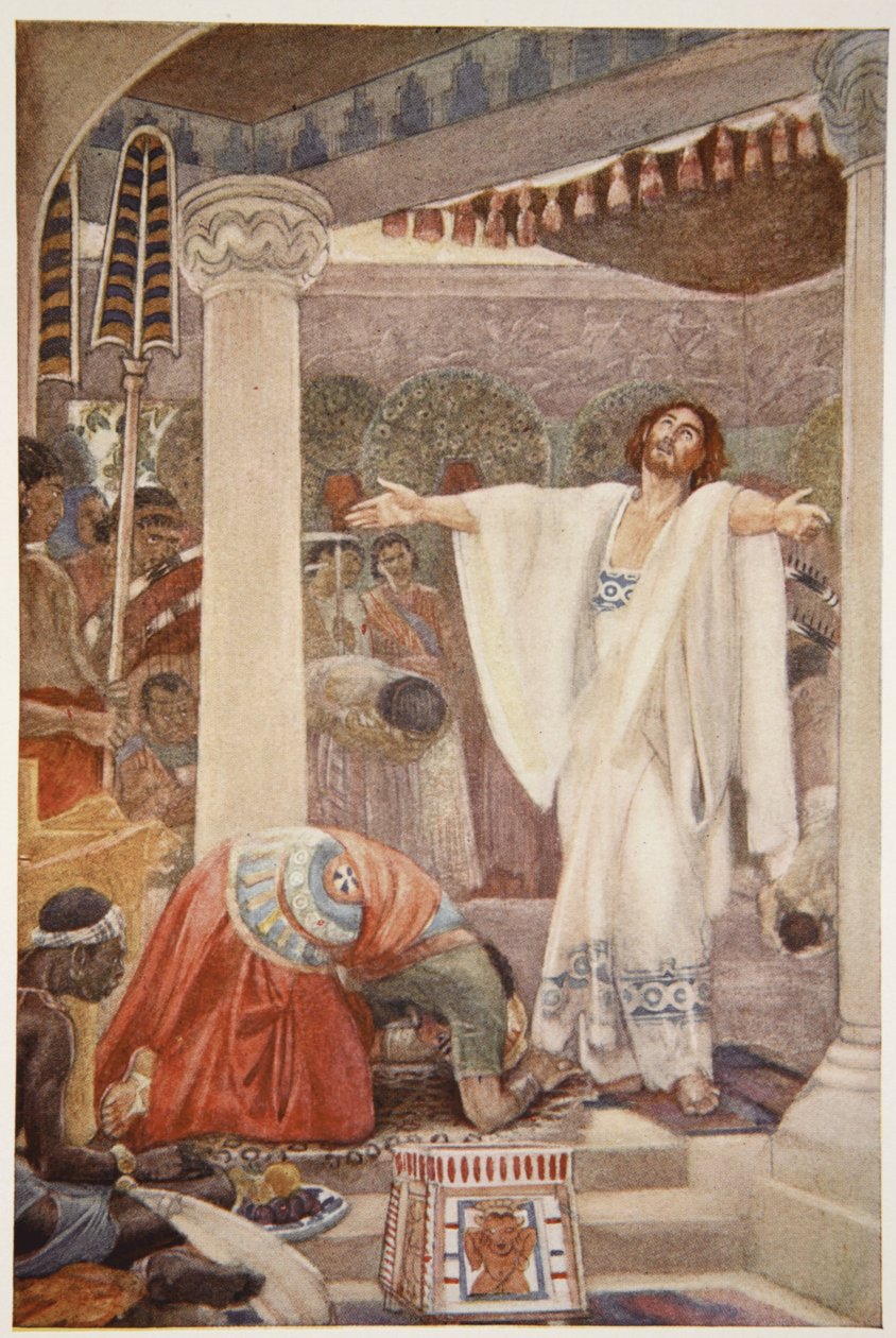 Daniel vykládá sen o Nabuchodonozorovi, ilustrace z „Mýtů a legend o Babylónii a Asýrii“ od Lewise Spence od Evelyn Paul