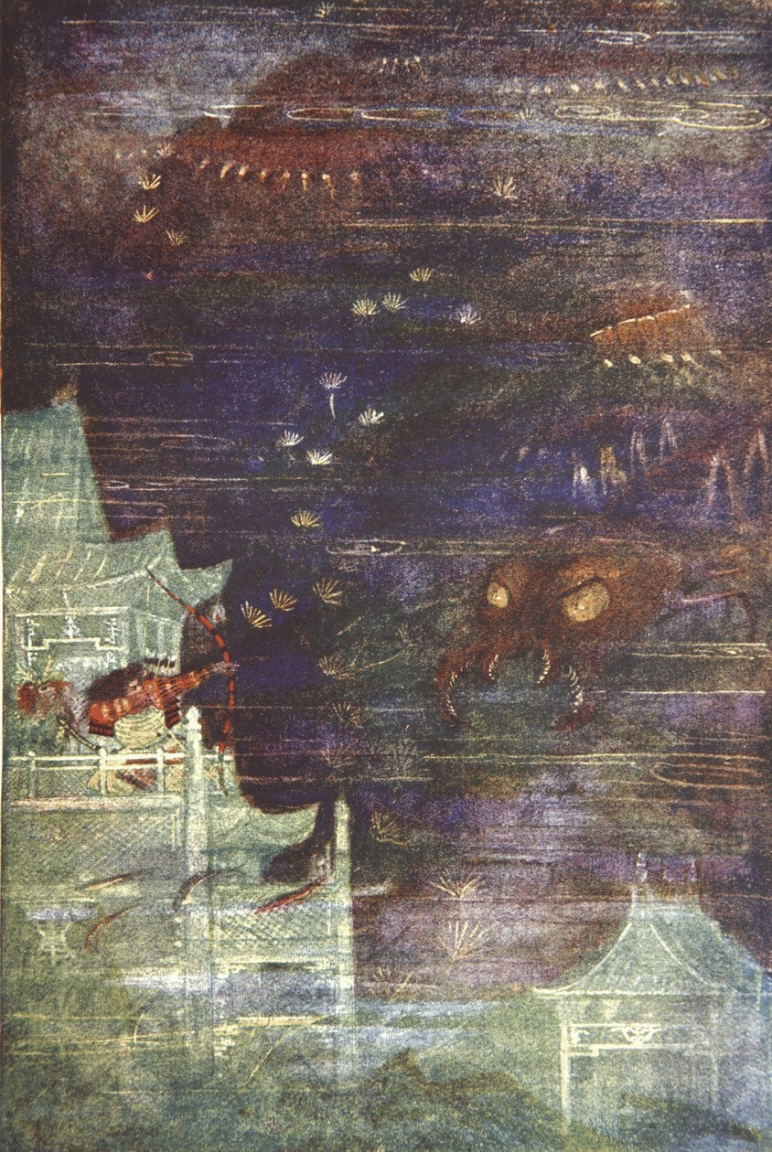 Hidesato a stonožka, ilustrace z 