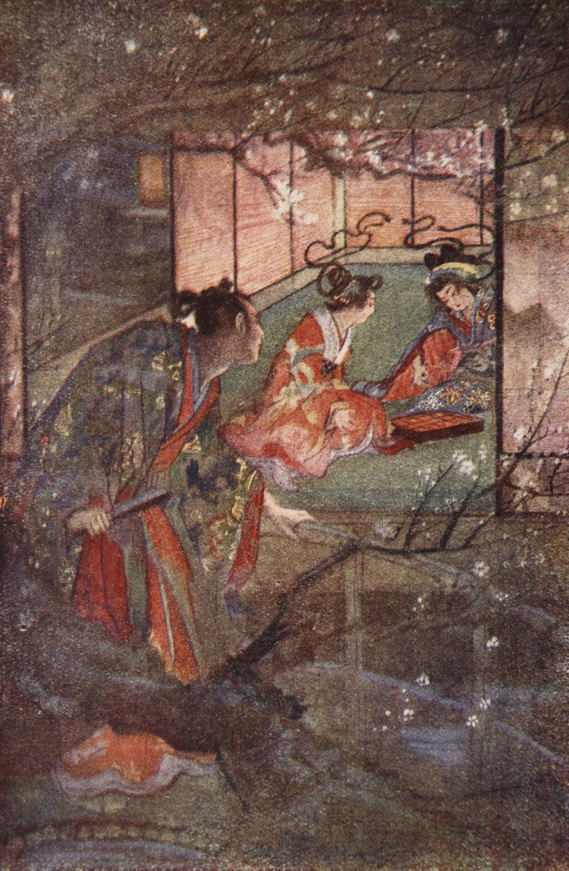 Kato Sayemon v paláci šóguna Ashikaga, ilustrace z 