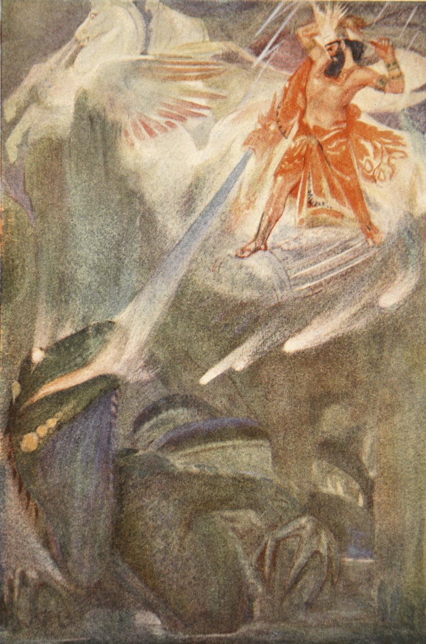 „Byl mocný na pohled“, ilustrace z „Mýtů a legend o Babylónii a Asýrii“ od Lewise Spence od Evelyn Paul