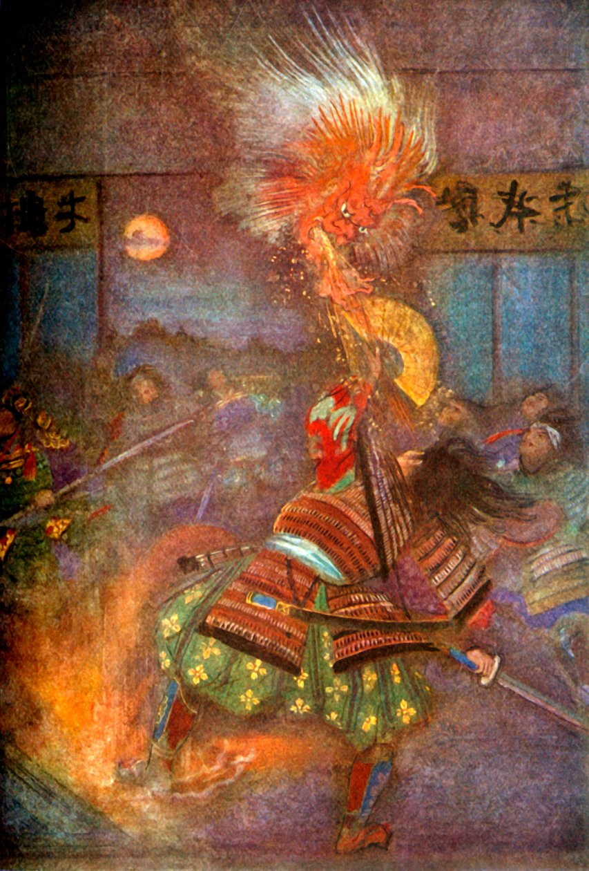 „Raiko zabíjí Goblina z Oyeyamy“, 1912. od Evelyn Paul