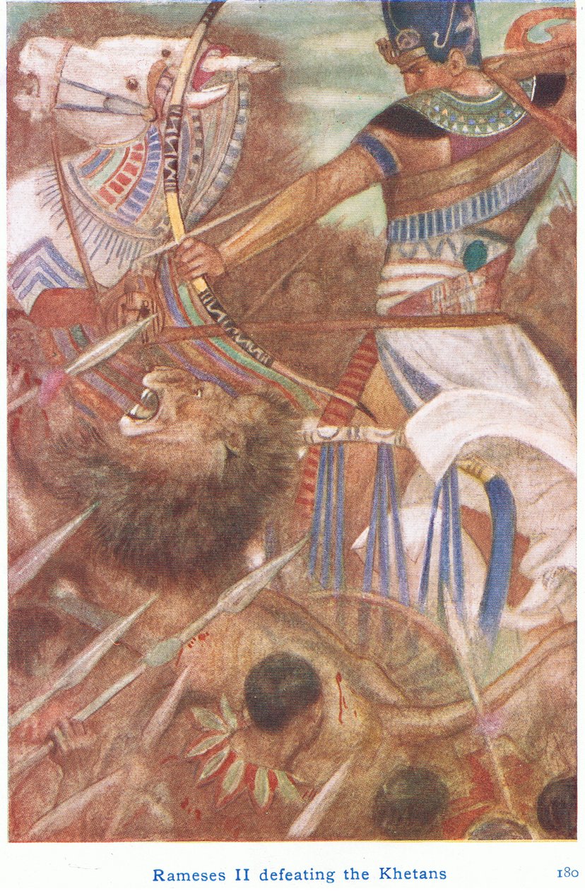 Ramesses EE Defeating the Khitans (Black Litho) od Evelyn Paul